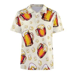 Camisas Casuales de Talla Grande para Hombre con Marca Personalizada, Estampado Puff, Poliéster/Algodón, 220g, Tejido de Punto de Secado Rápido, Botones Cortos - Product Image 2