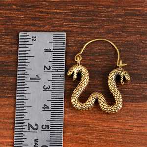 Pendientes de Aro con Forma de Serpiente, Estilo Gótico, de Latón, con Acabado Plateado Oxidado, para Mujer, Venta al Por Mayor/OEM/ODM, Moda 2024 - Product Image 4