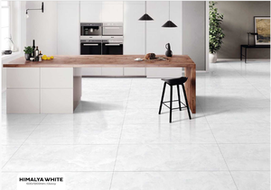 Himalya กระเบื้องปูพื้นพอร์ซเลนสีขาวทนทานกันลื่นขนาด600x1200สำหรับวิลล่าโรงเรียนและห้องน้ำที่ทันสมัย - Product Image 3