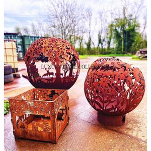 Large square metal <b>fire</b> <b>pit</b> with raised edges and safety ring providing additional protection and stability for outdoor bonfires - Product Image 6