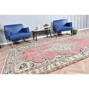 พรมวินเทจสไตล์ตุรกี ขนาด 5.1x9 ฟุต พรมลายดอกไม้สีแดงขนาดใหญ่ - Product Image 2