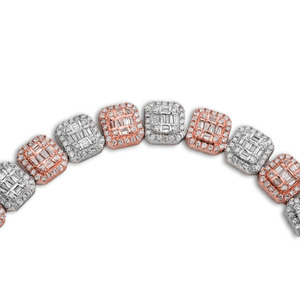 Two Tone Plated Round Cut Moissanite Diamond <b>Tennis</b> Chain In S925 <b>Sterling</b> <b>Silver</b> Iced Out <b>Necklace</b> For all Occasions - Product Image 4