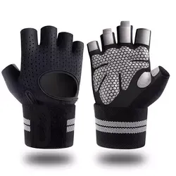 Gants d'entraînement avec logo personnalisé pour salle de sport, haltérophilie, hommes, femmes, exercices de fitness, gants avec poignet enroulé - Product Image 4