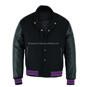 2025 chaqueta universitaria de lana negra oscura icónica para hombre, Mangas de cuero, estilo callejero, chaquetas con soporte calefactables de invierno Letterman - Product Image 4