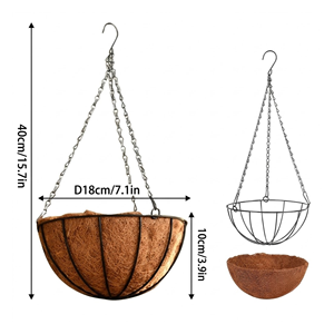 Cesta Colgante Rústica con Forro de Coco Natural, Macetas Colgantes Premium para Decoración Navideña de Interiores, Exteriores y Balcones, de Vietnam - Product Image 2