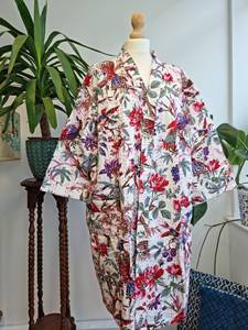 Kimono unisexe pour fête d'anniversaire Western Stylish Wearing in Block Print Designer Block Print Katha Kimono Dress - Product Image 4