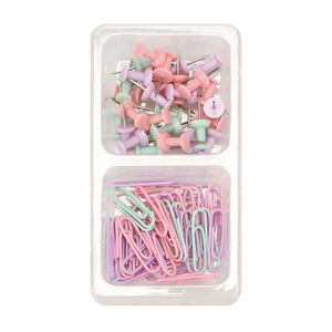 ชุดเครื่องเขียนสำนักงานที่ได้รับแรงบันดาลใจจากมาการอง-คลิปหนีบกระดาษ + ชุดหมุดตอกอเนกประสงค์ - Product Image 2