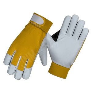 Premium Goat Grain Leather Anti-static Smooth Safety <b>Gloves</b> with Adjustable Wristband for Gardening Work Protection - Product Image 5