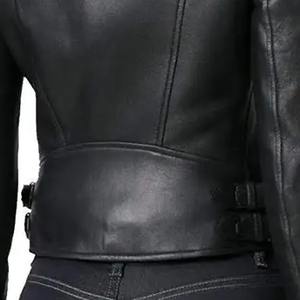 เสื้อโค้ทหนังแกะผู้หญิง ดีไซน์หรู ปกใหญ่ ทนทาน หนังทอ กันลม หนา เหมาะสำหรับฤดูหนาว ฤดูใบไม้ร่วง ฤดูใบไม้ผลิ ขายดี ย้อมสี - Product Image 3