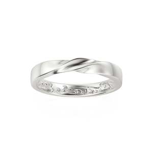 แหวนแต่งงานผู้ชายแบบสลักลายเถาวัลย์เคลือบแพลตตินัม Jeulia Twisted Engraved Vine - Product Image 3