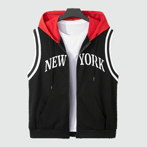 Casual Men <b>Sleeveless</b> <b>Hoodie</b> Summer Oversized Blank Plain Custom Tank Top Acid Wash <b>Hoodie</b> for Men - Product Image 1