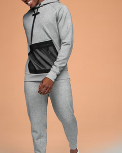 HIC Sudadera con capucha y cremallera para hombre Ropa de calle de alta calidad Capucha ajustable Bolsillo con cremallera Esencial Algodón suave Mezcla de poliéster Patrón sólido - Product Image 3