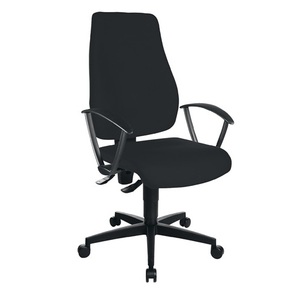 Chaise de bureau pivotante TOPSTAR noire 420-550 mm sans accoudoirs, capacité de charge 110 kg - Product Image 1