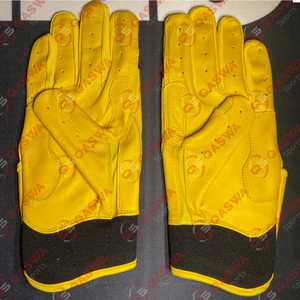 Unique Design Custom Made Professional Soft High Quality Adjustable & Comfortable Baseball Batting Gloves with Leather - Product Image 2