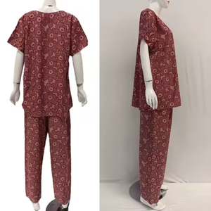 Ensemble de pyjamas 2 pièces pour femmes d'été élégantes à manches courtes et à longueur de genou - Product Image 4