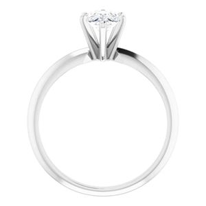 Poire Moissanite Solitaire Bague de fiançailles 14k blanc jaune ou or rose - Product Image 2