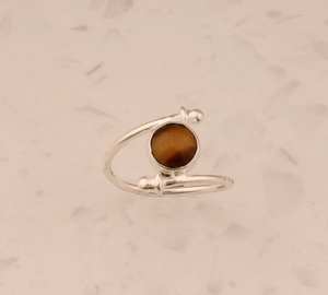 Superbe bague de 9mm en plaqué argent sterling 925 avec réglage d'oeil de tigre naturel, bijoux faits à la main à la mode pour femmes - Product Image 4