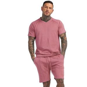 À la mode hommes court 2 pièces tenues ensemble décontracté mode été Shorts manches courtes t-shirts ensemble survêtements ensemble unisexe vêtements de sport hommes OEM - Product Image 2