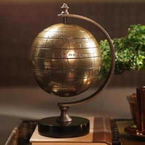 Soporte de globo de lujo decoración del hogar venta al por mayor Metal latón globo dorado modelo pieza central artículo decorativo globo giratorio artesanías - Product Image 5