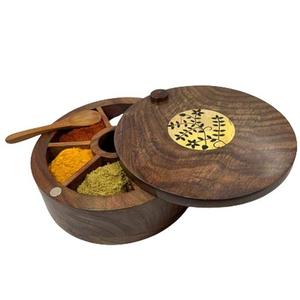 Handmade spice <b>box</b> Luxurious Premium Quality Wooden expert quality wood Masala Storage <b>Box</b> Spices Storage <b>Box</b> Quality - Product Image 2
