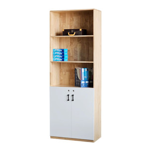 Modern 5-Tier Metal Storage File Cabinet 80x40x220cm Rubber Wood Lockable Doors THS68010 - Product Image 1