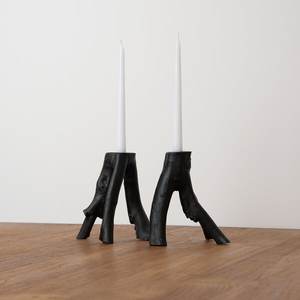 Support de bougie en bois noir de luxe fait à la main avec un design unique pour la maison, l'hôtel, Pâques et Noël, décoratif - Product Image 2