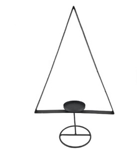 Porte-bougie en métal fer forgé imperméable, vert or, forme triangulaire, décoration de Noël pour table - Product Image 6