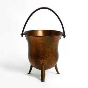 Cubo de hielo de metal de calidad superior de acero inoxidable con mango, elegante, duradero y perfecto para fiestas y uso en el bar del hogar - Product Image 3