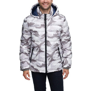Men's Slim Fit Winter Puffer <b>Jacket</b> with Stand Collar Custom Color <b>Canvas</b> High Street Style Casual Coated Processing - Product Image 1
