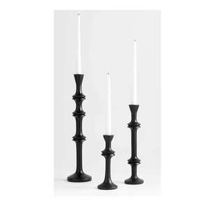 Export Quality <b>Black</b> Colored Rustic Wood <b>Candle</b> Stand <b>Pillar</b> Eco-Friendly Centerpiece for Christmas Hot Selling <b>Candle</b> <b>Holders</b> - Product Image 1