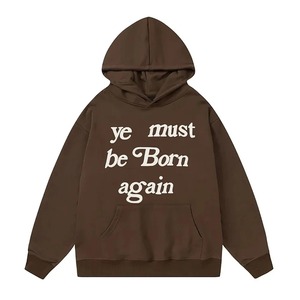 Gráficos de letras Imprimir Hombres Mujeres Ye Must Be Born Again Sudadera con capucha Oversize Fit Jerseys Sudaderas - Product Image 3