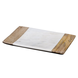 ถาดไม้และขนมขบเคี้ยวทรงกลมหินอ่อนสีดำพร้อมด้ามจับที่ดีที่สุด - Product Image 5