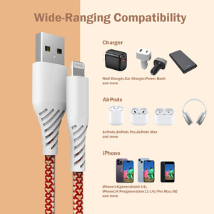 Certifié MFi 60W charge rapide USB a vers pour câble Lightning boîtier en PVC tresse blindage pour batterie externe voiture téléphone portable iOS Dev - Product Image 6