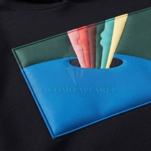 Vêtements décontractés personnalisables pour hommes, sweat-shirts en coton mélangé avec impression en relief, tissu polaire, design à manches longues, pull-over - Product Image 6