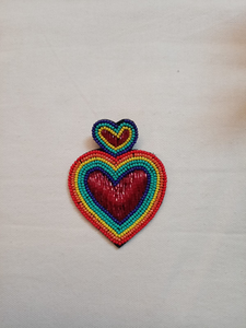 Boucles d'oreilles créoles en perles de rocaille de style bohème indien faites à la main pour femmes et filles par glowin fashion - Product Image 3