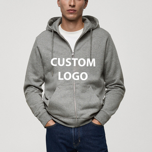 Streetwear Vente chaude Streetwear 450gsm 100% coton Sweat-shirts à capuche oversize pour hommes à fermeture éclair décontractés Sweat-shirt à capuche uni à fermeture éclair Sweat-shirts pour hommes - Product Image 1