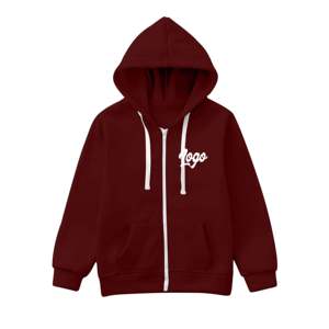 Vêtements pour enfants brodés personnalisés pulls à capuche en coton biologique épais avec fermeture éclair sweats à capuche respirants pour garçons taille plus - Product Image 1