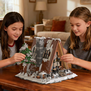 Blocs de construction EPT A-Frame Cabin 1508 pièces, modèle de <span class=keywords><strong>chalet</strong></span> d'hiver avec lumières LED, jouet DIY pour adultes et enfants, cadeau de Noël - Product Image 4
