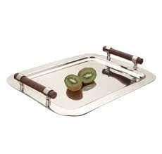 Bandeja de servicio decorativa para el hogar de diseño único Bandeja de servicio de acero inoxidable de la mejor calidad con asas con diseño atractivo - Product Image 2