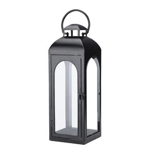 Lanternes marocaines de conception classique enduites noires pour la maison et les lanternes de bougie de décoration d'éclairage de table de mariage - Product Image 1