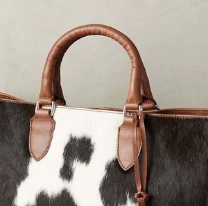 Sacs à main tendance pour femmes, fabriqués à la main en cuir de vache véritable avec poils, sac fourre-tout - Product Image 5