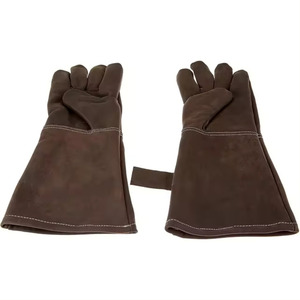 Soldadura Industrial de cuero 15,7 "Guantes de soldadura reforzados de cuero de manga larga Función Guantes de seguridad industrial anticalor - Product Image 2