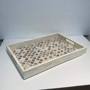 DRIVEN INLAY TRAY PLATEAU DE SERVICE FAIT À LA MAIN LUXE Incrustation d'os Ramadan Petit déjeuner Nourriture Fruits Café Thé Plateau décoratif - Product Image 6