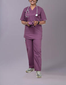 Uniforme médical personnalisé avec logo, tissu extensible d'été, manches courtes unisexes, facile d'entretien, anti-rides, pour médecins, infirmières, hôpitaux - Product Image 2
