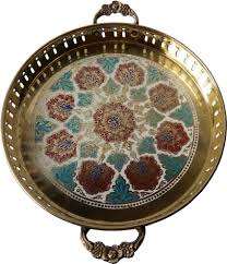 ถาดเสิร์ฟทองเหลืองสไตล์วินเทจสำหรับตกแต่งร้านอาหารโรงแรม - Product Image 2