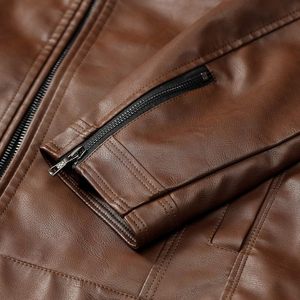 Veste en cuir vintage pour homme, mode automne, vestes en cuir véritable - Product Image 4