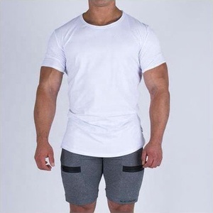 Vente en gros T-shirts de mode surdimensionnés pour hommes personnalisés Chemises décontractées respirantes en coton épais brodé en blanc - Product Image 1