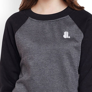 Nueva moda mujer raglán bordado Terry cuello redondo sudadera 300g tela peso impresión Digital invierno Casual mangas completas - Product Image 4