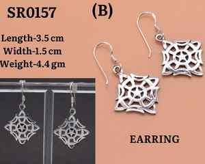 Boucles d'oreilles simples en argent sterling faites à la main 925 crochet conception bijoux cadeau pour son accessoire de Noël élégant - Product Image 3
