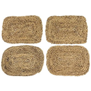 Napperon en jacinthe multicolore fait à la main, napperon tissé en paille d'herbe fait à la main en jonc de mer personnalisé en rotin carré écologique - Product Image 4